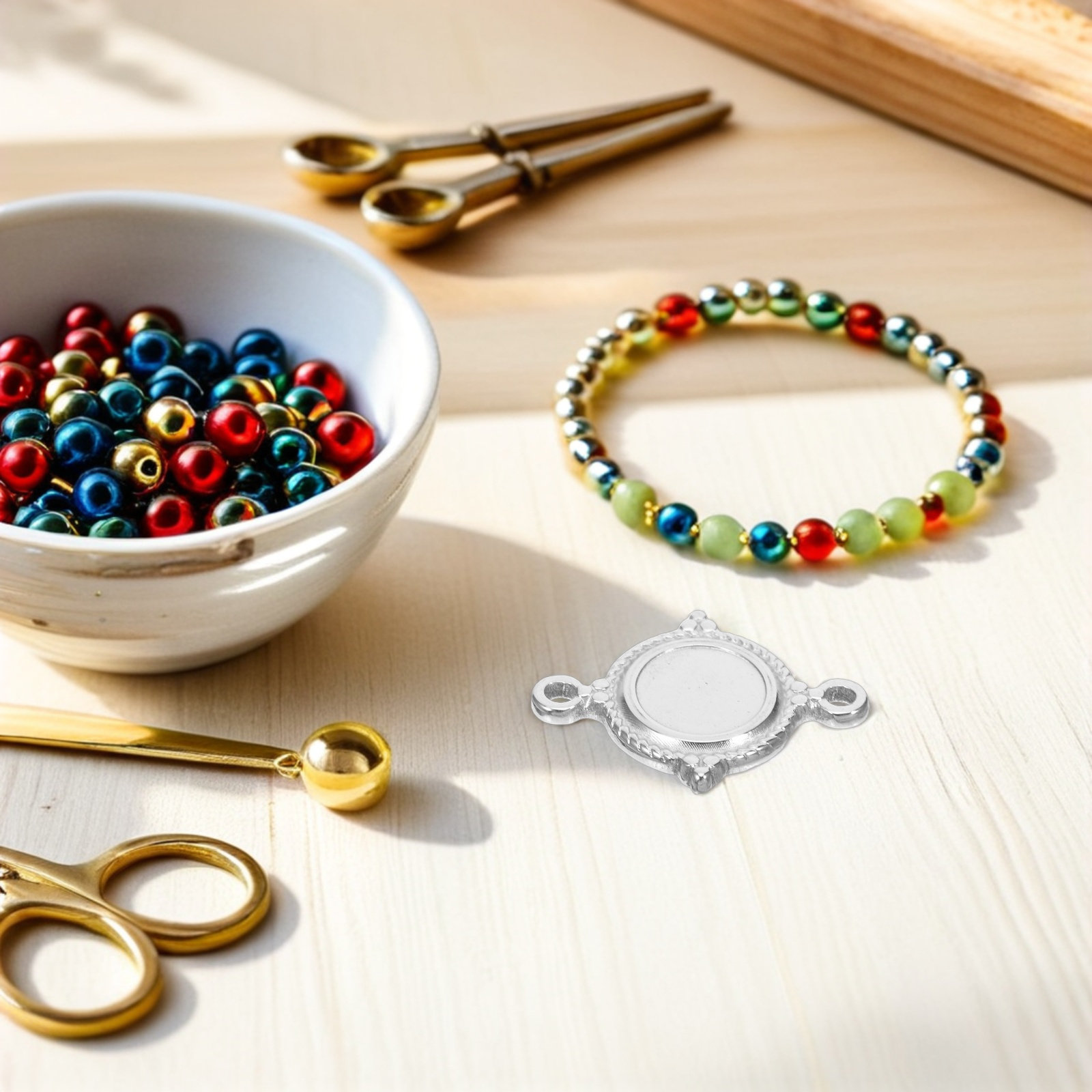 Bezels Set Pendant - 10 piezas de bandejas redondas de