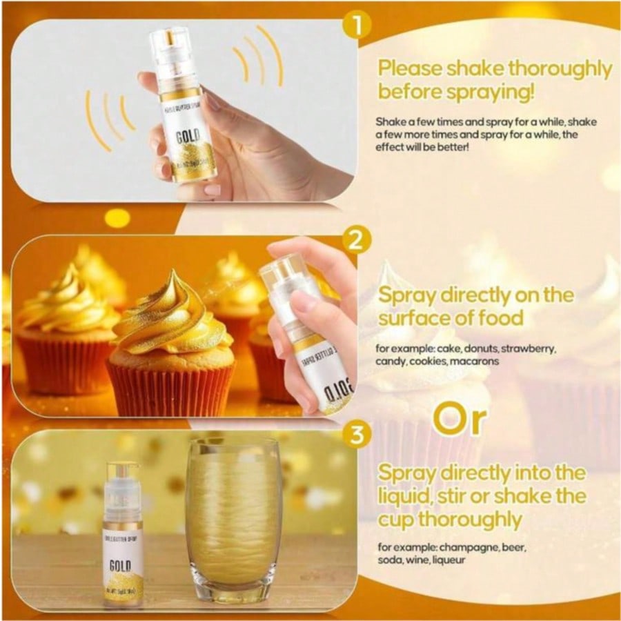Spray de Brillo - Polvo de Col - Gold Foil Flakes reseña y precio