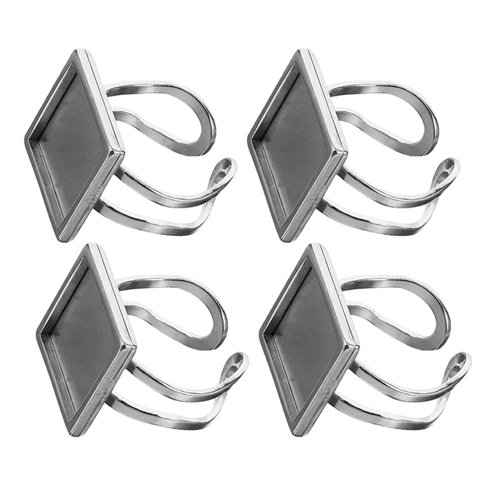 4 bases de anillo de acero ino - Resin Crafts Diy reseña y precio